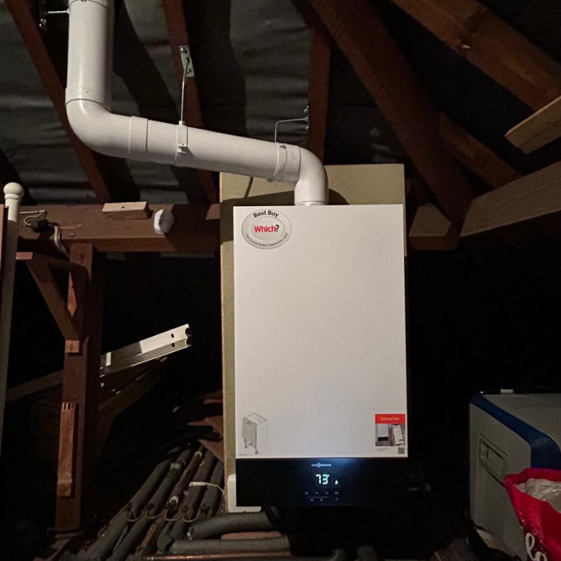 New boiler on finance installed in an attic by DS Plumbing and Heating